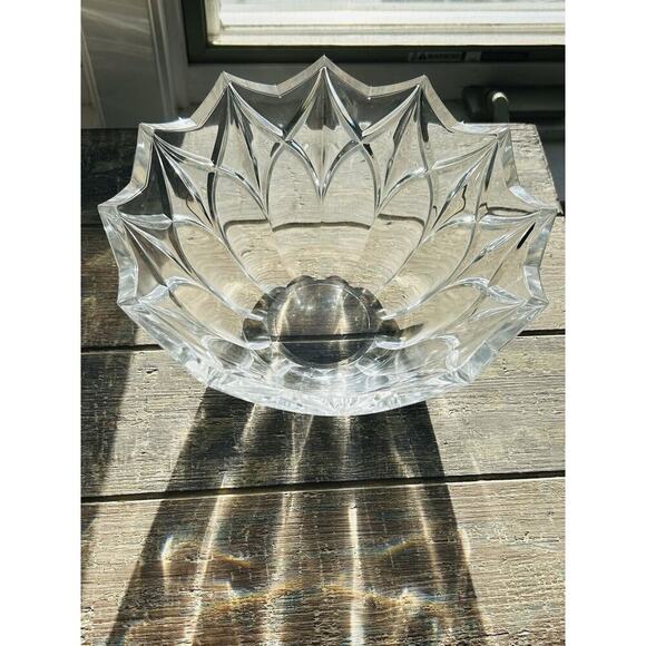 Vintage Bohemia Crystal Bowl Glass 12 Point Serving Dish Czech Republic 24% PbO - Picture 3 of 15